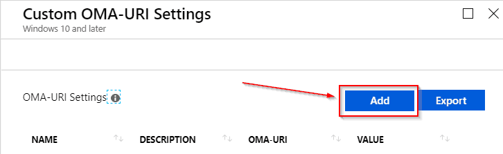 custom OMA-URI settings blade